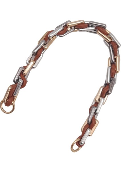 45 cm Derili Köşeli Renkli Akrilik Zincir Taba Renk Derili Yaylı Halkalı modelleri