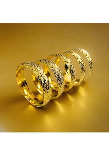 5 Adet Altın Kaplama Baklava Desenli Bilezik Kararma Solma Yapmaz 2 Yıl Garantili Kuyumcu Kalitesi fiyatları