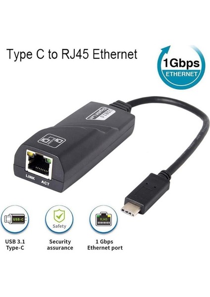 HDX-5273 Type-C 3.0 Ethernet Çevirici Adaptör 10/100/1000 Mbps