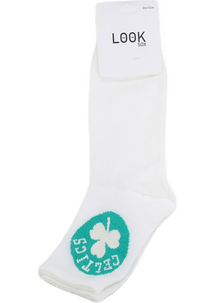 Look Socks Celtics Desenli Beyaz Kolej Çorap