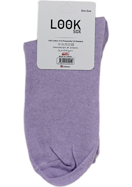 Look Socks Şaşkın Face Karakter Desenli Mor Kolej Çorap