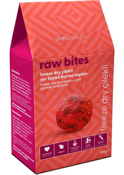 4'lü Glutensiz Vegan Yerfıstıklı Hurma Topları Raw Bites Mix Paket 100GR