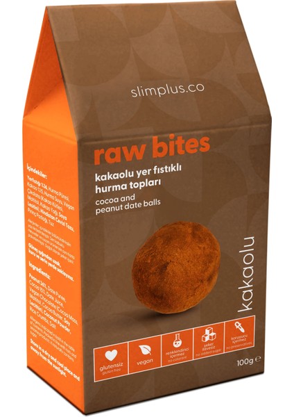4'lü Glutensiz Vegan Yerfıstıklı Hurma Topları Raw Bites Mix Paket 100GR