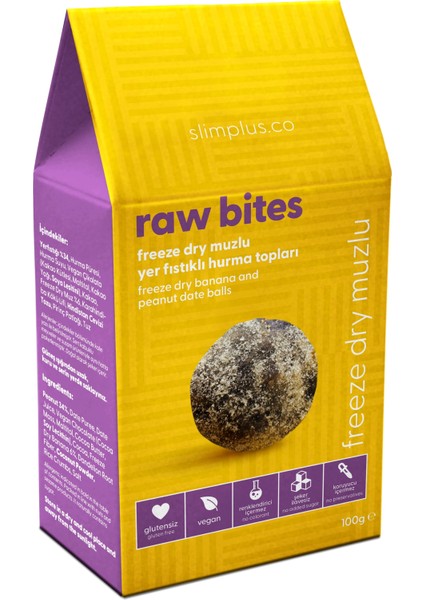 4'lü Glutensiz Vegan Yerfıstıklı Hurma Topları Raw Bites Mix Paket 100GR