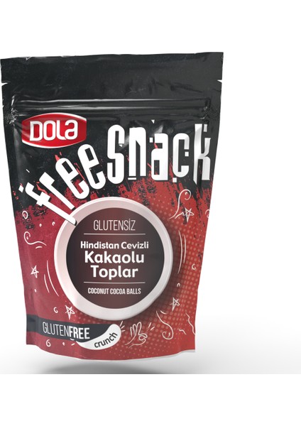 Glutensiz Free Snack Hindistan Cevizli Kakaolu Toplar 80 gr