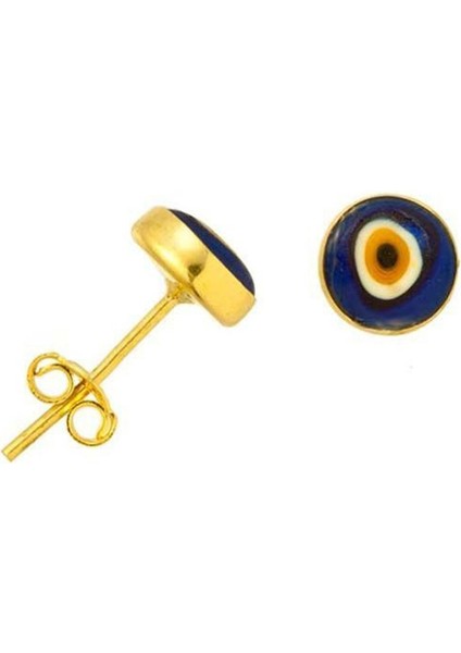 Küpe Nazar Boncuğu 0,80 Gram 14 Ayar Altın