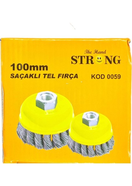 Saçaklı Tel Fırça Burgulu Çanak Fırça 100 mm