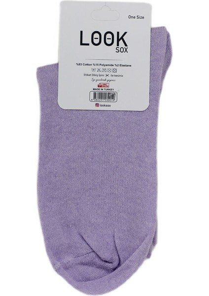 Look Socks Şaşkın Face Karakter Desenli Mor Kolej Çorap 3 Çift