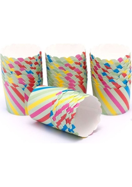 Çizgi Desenli Karton Kapsül 40LI