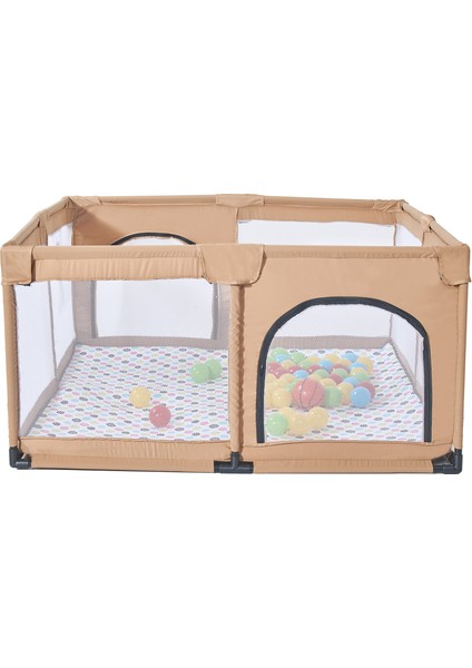 Playard Basket Potalı Güvenli Bebek ve Çocuk Oyun Alanı Oyun Parkı 125X125 Oyun Matı ve Topları