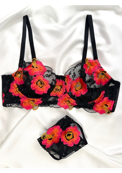 Mona Balenli Brode Iç Çamaşırı Takımı Siyah modelleri