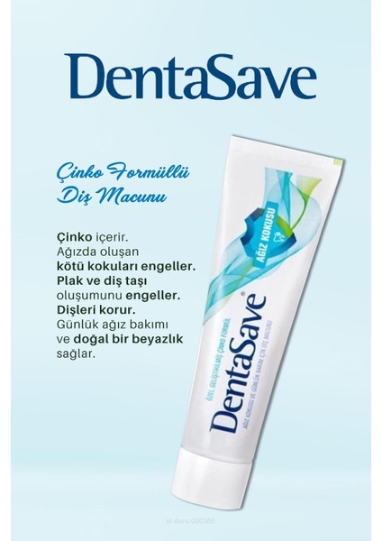 Dentas Save 4 Al 3 Öde Diş Macunu Çinko Formül 75 Ml Ve Kulak Çubuğu