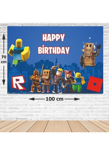 Parti Dükkanım Roblox Doğum Günü Parti Afişi 70*100 cm