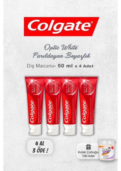 Optic White Parıldayan Beyazlık 4 Al 3 Öde 50 Ml Ve Kulak Çubuğu