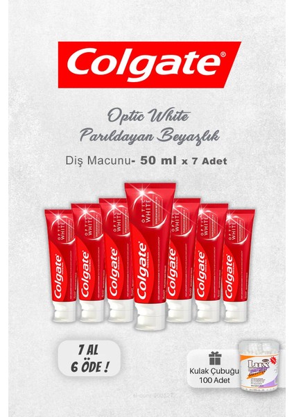 Optic White Parıldayan Beyazlık 7 Al 6 Öde 50 Ml Ve Kulak Çubuğu