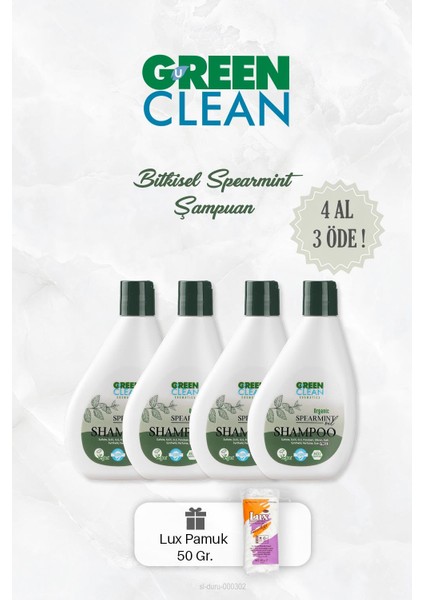 Green Clean 4 Al 3 Öde Bitkisel Şampuan Spearmint 275 Ml