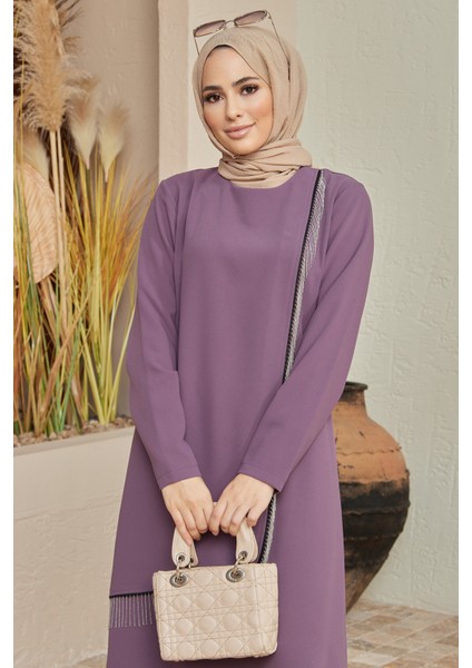 Zincirli Tunik Pantolon Takım - Leylak
