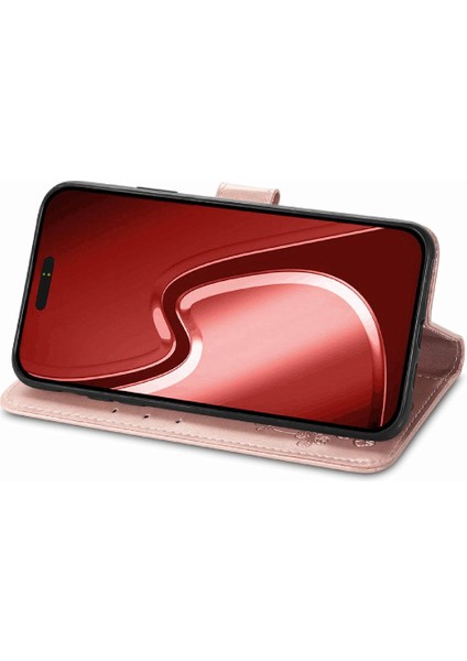 Iphone 15 Için Promax Flip Kapak Dört Yapraklı Yonca Kısa Telefon Kılıfı (Yurt Dışından)