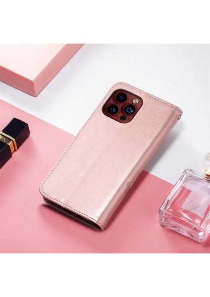 Iphone 15 Için Promax Flip Kapak Dört Yapraklı Yonca Kısa Telefon Kılıfı (Yurt Dışından)