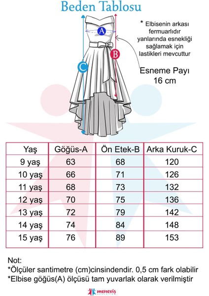 Taş Detaylı Kuyruklu Kız Çocuk Abiye ELBISE_MNVS690