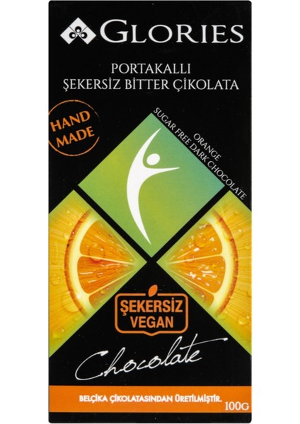 Şekersiz Portakal Bitter Çikolata 100 g