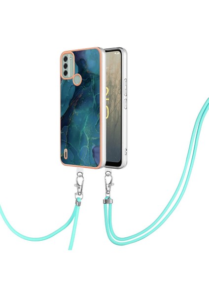 Nokia C31 Mermer Kapak Için Kılıf Yumuşak Tpu Tampon Ayrılabilir Kayış Crossbody (Yurt Dışından)