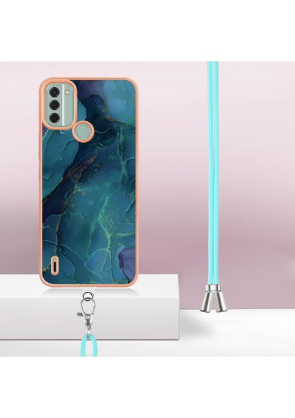 Nokia C31 Mermer Kapak Için Kılıf Yumuşak Tpu Tampon Ayrılabilir Kayış Crossbody (Yurt Dışından) indirimleri