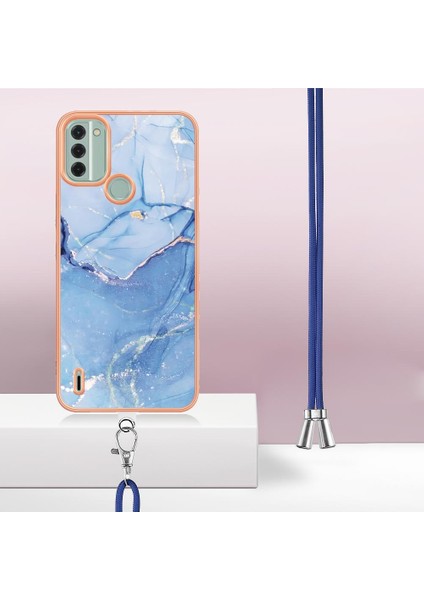 Nokia C31 Mermer Kapak Için Kılıf Yumuşak Tpu Tampon Ayrılabilir Kayış Crossbody (Yurt Dışından) indirimleri