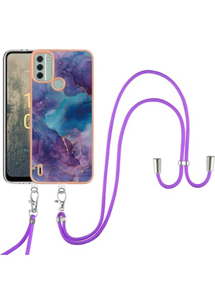 Nokia C31 Mermer Kapak Için Kılıf Yumuşak Tpu Tampon Ayrılabilir Kayış Crossbody (Yurt Dışından)