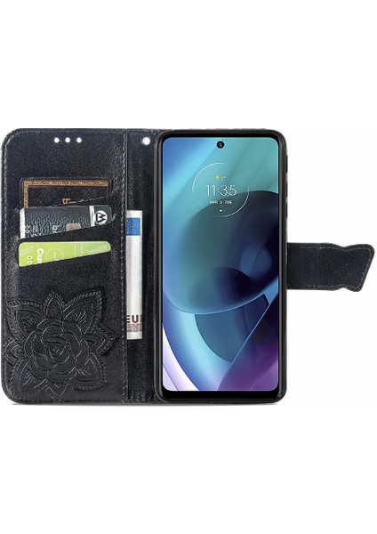 Moto G51 Çok Renkli Iş Cüzdan Kanat Kelebek Için Kılıf (Yurt Dışından) modelleri