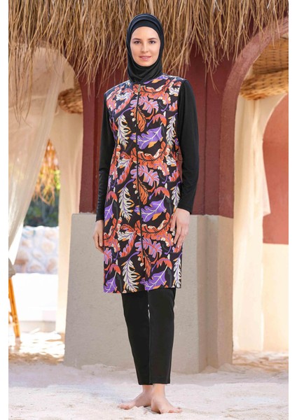 Tam Kapalı Tesettür Mayo Adara 9251 Siyah