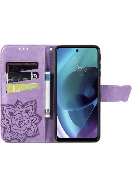 Moto G51 Çok Renkli Iş Cüzdan Kanat Kelebek Için Kılıf (Yurt Dışından) modelleri