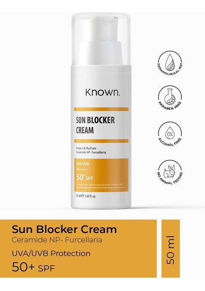 Known Güneş Koruyucu Yüz Kremi 50+ SPF Tüm Cilt Tipleri İçin Renksiz 50 ml