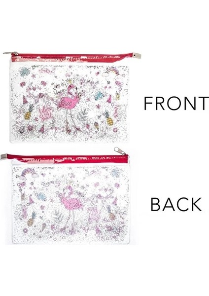 Sulu Fermuarlı Desenli Şeffaf Dosya (A5) - Flamingo indirimleri