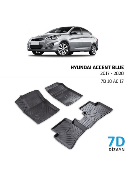 Hyundai Accent Blue 2017-2020 7D Havuzlu Paspas