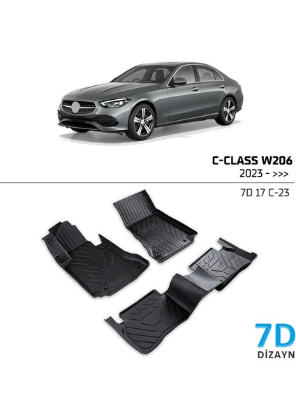 Mercedes C Class W206 2023 ve Sonrası 7D Havuzlu Paspas