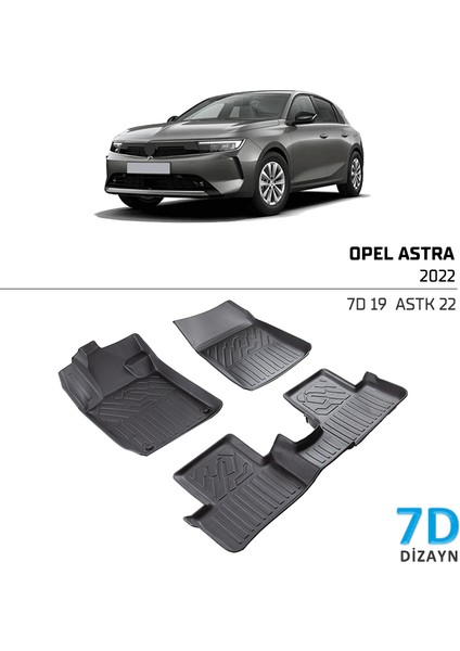 Opel Astra L 2021 ve Sonrası 7D Havuzlu Paspas