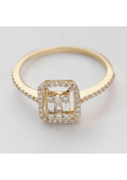 Rose Gold Pırlanta Baget Yüzük fiyatları