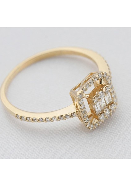 Rose Gold Pırlanta Baget Yüzük modelleri