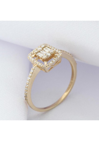 Rose Gold Pırlanta Baget Yüzük fırsatları