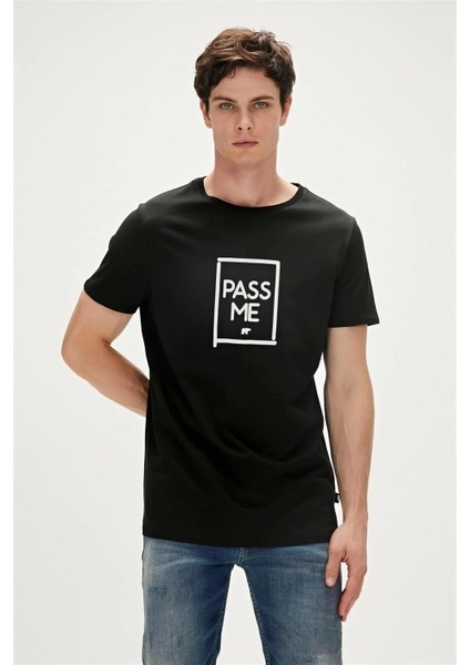 Pass Me 0 Yaka Erkek Tshirt - Siyah