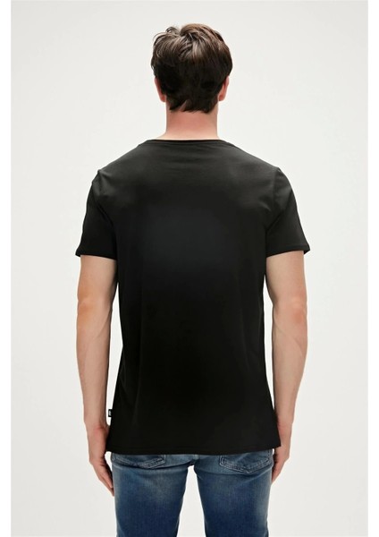 Pass Me 0 Yaka Erkek Tshirt - Siyah
