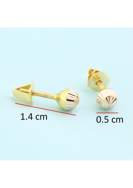 14 Ayar Altın Top Küpe