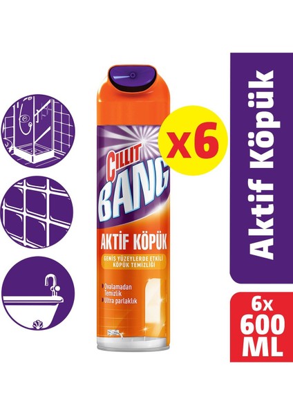 Aktif Köpük Sprey Yüzey Temizleyici 6 x 600 ml
