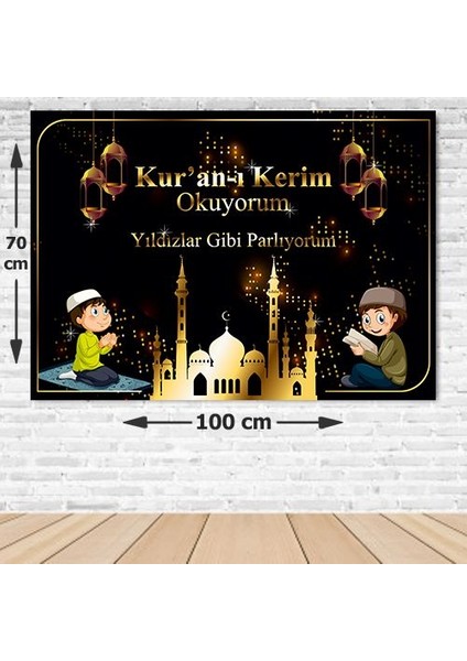 Kuran Okuyorum Afişi Erkek Siyah 70*100 cm