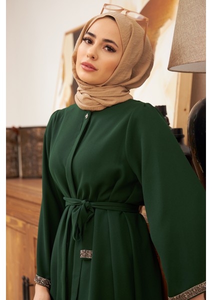 Ispanyol Paça Pantolon Tunik Takım - Zümrüt