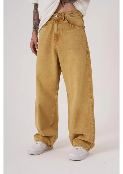 Erkek Oversize Baggy Jean Golden