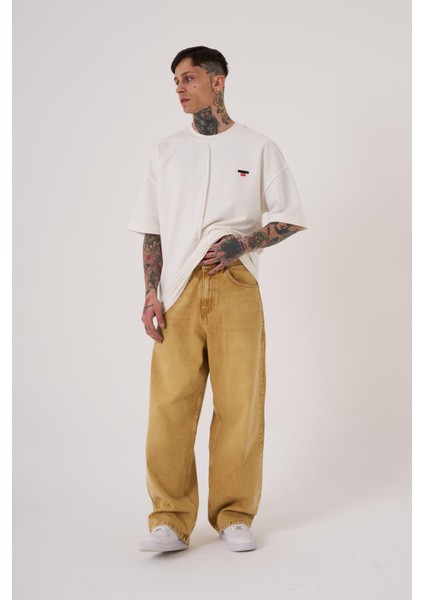 Erkek Oversize Baggy Jean Golden