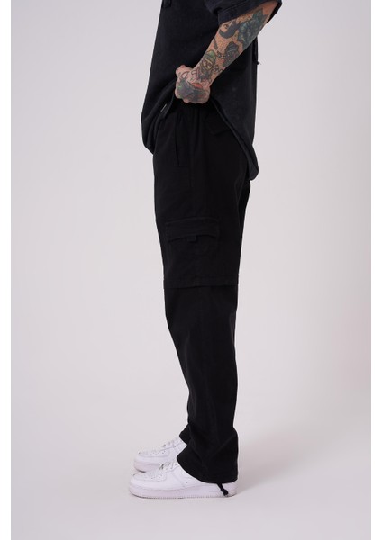 Erkek Denim Kargo Pantolon Black modelleri