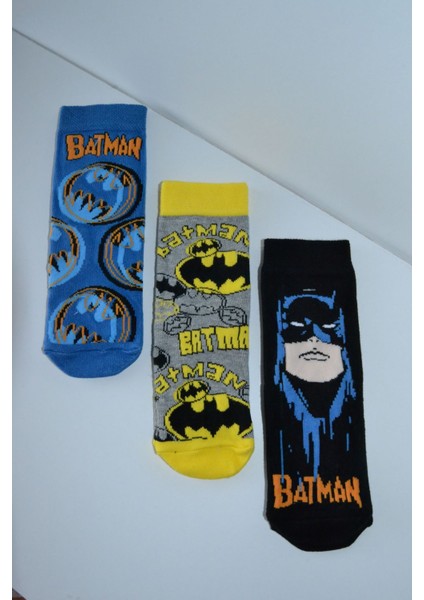 Erkek Çocuk Lisanslı Batman 3lü Soket Çorap